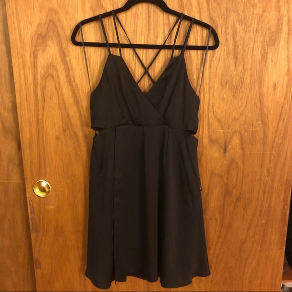 Express Black Stappy Dress with Cut Outs, Size M - Picture 3 of 4